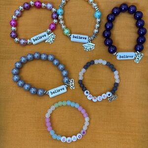 Colorful Beaded Bracelets with Charms